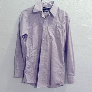 🆕 Ralph Lauren Men’s Purple Checkered Dress Slim Fit Non-Iron Shirt